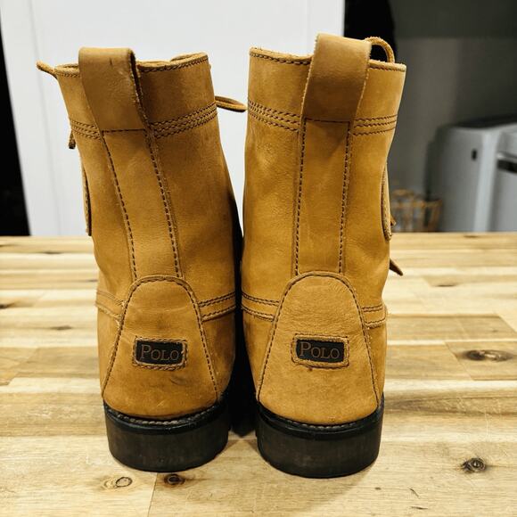 Polo Ralph Lauren Boots Men\'s Ranger Leather Size 8D Military Buckle Moc Toe main image 10